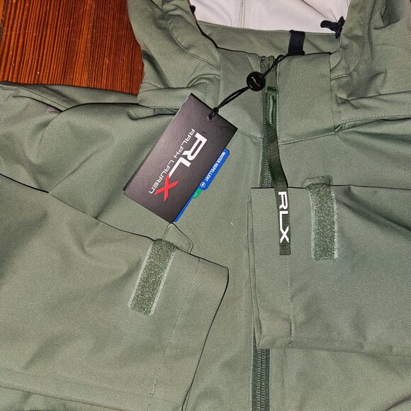 RLX Ralph Lauren Golf Packable Water-Repellent Hooded Jacket SM Green $268- - Picture 12 of 14